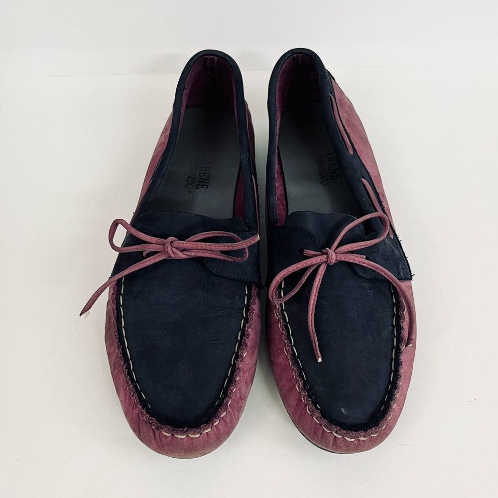 Guidabene by Bernardo Vintage Purple Navy Leather Moccasin Loafers 8 N - Narrow